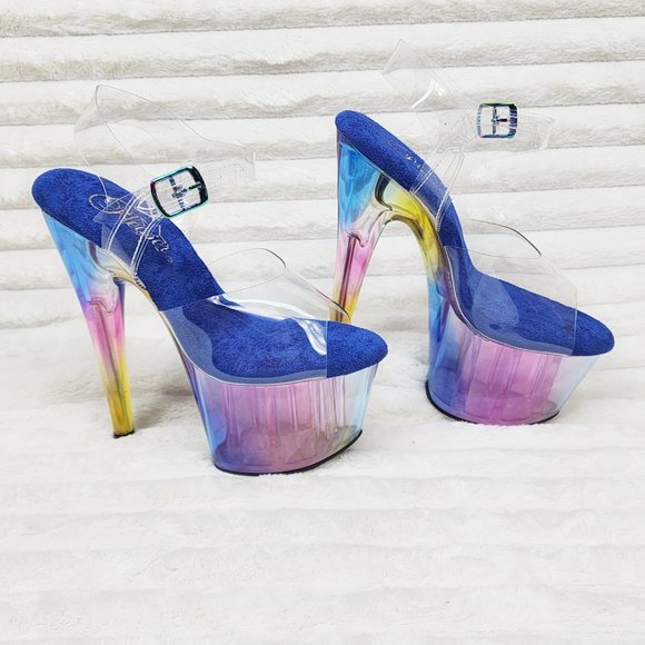 Sexy Colorful Hologram Tinted Platform 7" Stiletto Heels 708HT - Picture 8 of 14